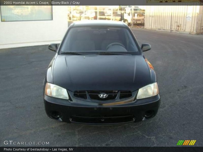 Ebony Black / Gray 2001 Hyundai Accent L Coupe