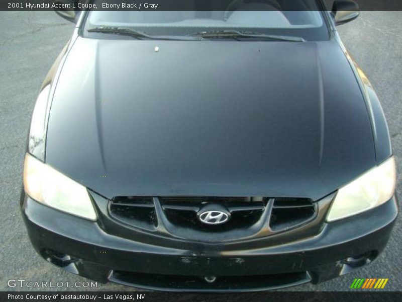 Ebony Black / Gray 2001 Hyundai Accent L Coupe