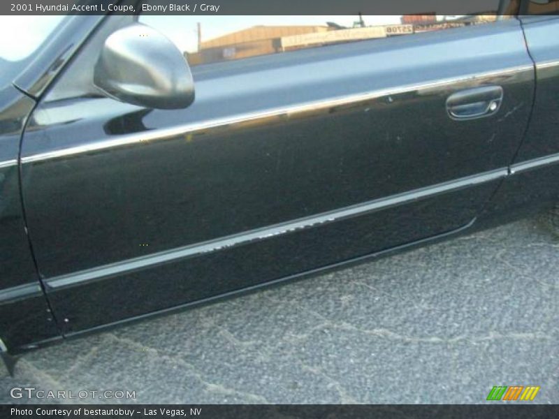 Ebony Black / Gray 2001 Hyundai Accent L Coupe