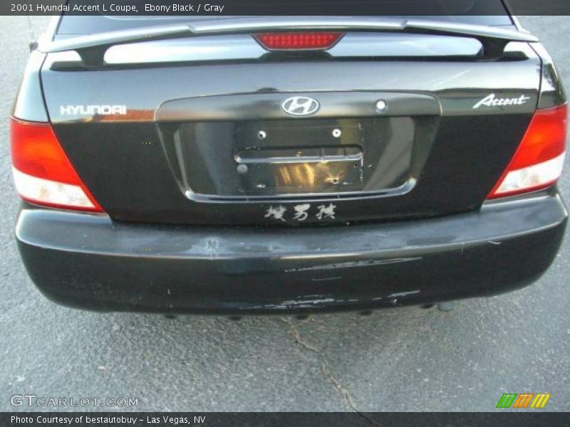 Ebony Black / Gray 2001 Hyundai Accent L Coupe