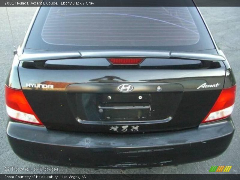 Ebony Black / Gray 2001 Hyundai Accent L Coupe