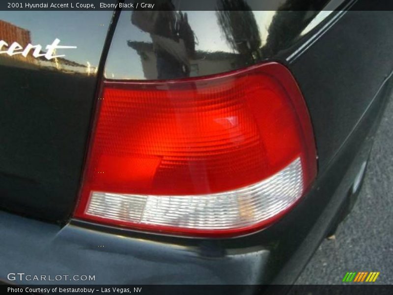 Ebony Black / Gray 2001 Hyundai Accent L Coupe