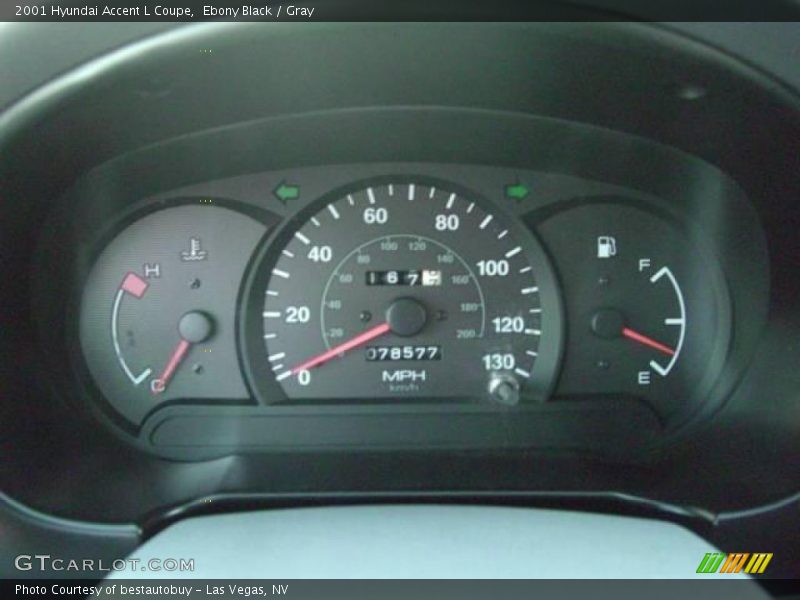 Ebony Black / Gray 2001 Hyundai Accent L Coupe