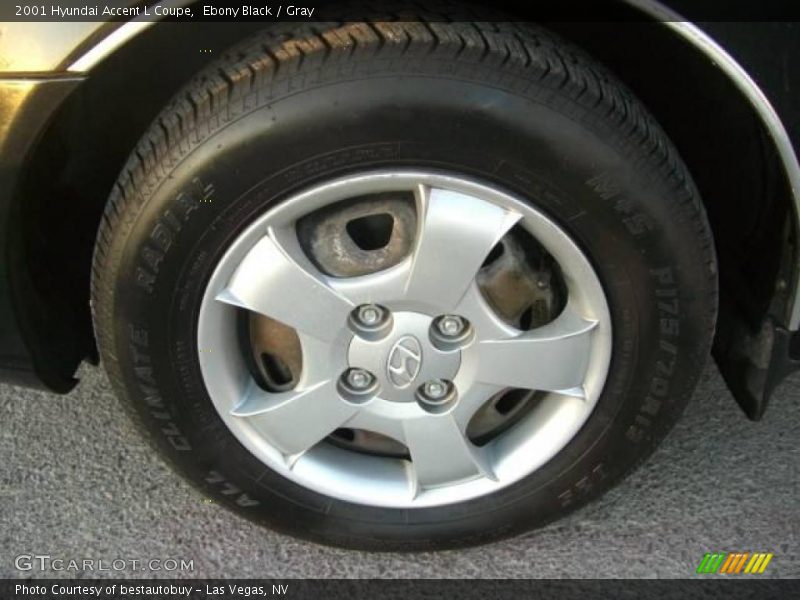 Ebony Black / Gray 2001 Hyundai Accent L Coupe