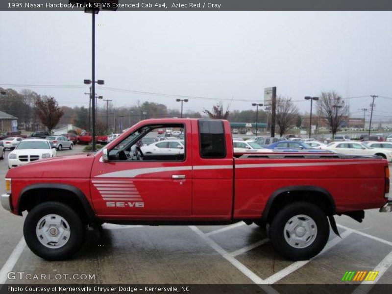 Aztec Red / Gray 1995 Nissan Hardbody Truck SE V6 Extended Cab 4x4