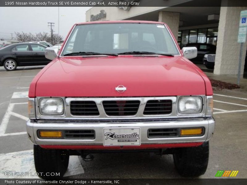 Aztec Red / Gray 1995 Nissan Hardbody Truck SE V6 Extended Cab 4x4