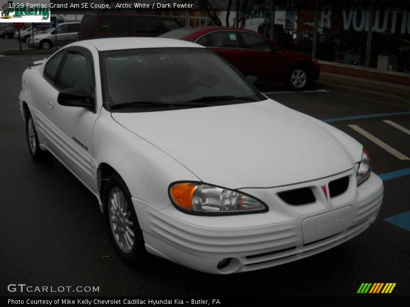 Arctic White / Dark Pewter 1999 Pontiac Grand Am SE Coupe