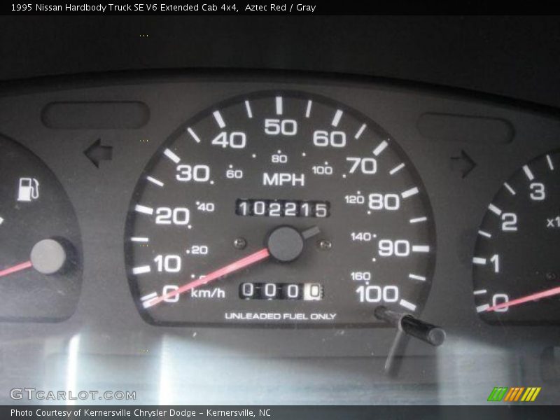 Aztec Red / Gray 1995 Nissan Hardbody Truck SE V6 Extended Cab 4x4