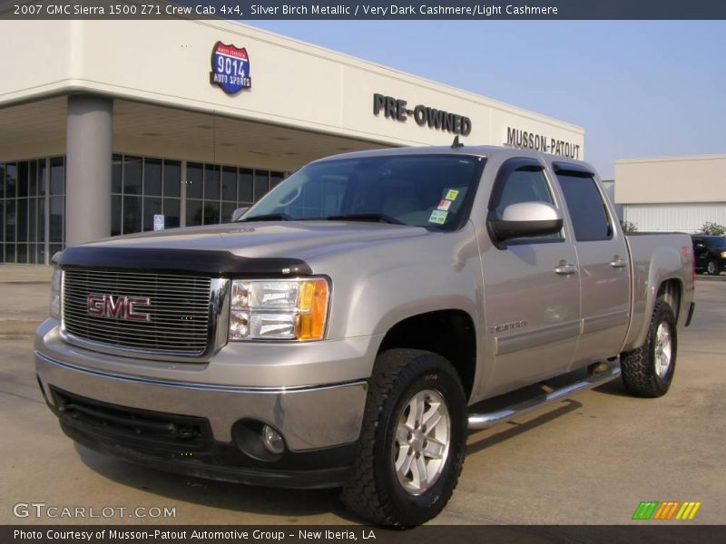 Silver Birch Metallic / Very Dark Cashmere/Light Cashmere 2007 GMC Sierra 1500 Z71 Crew Cab 4x4