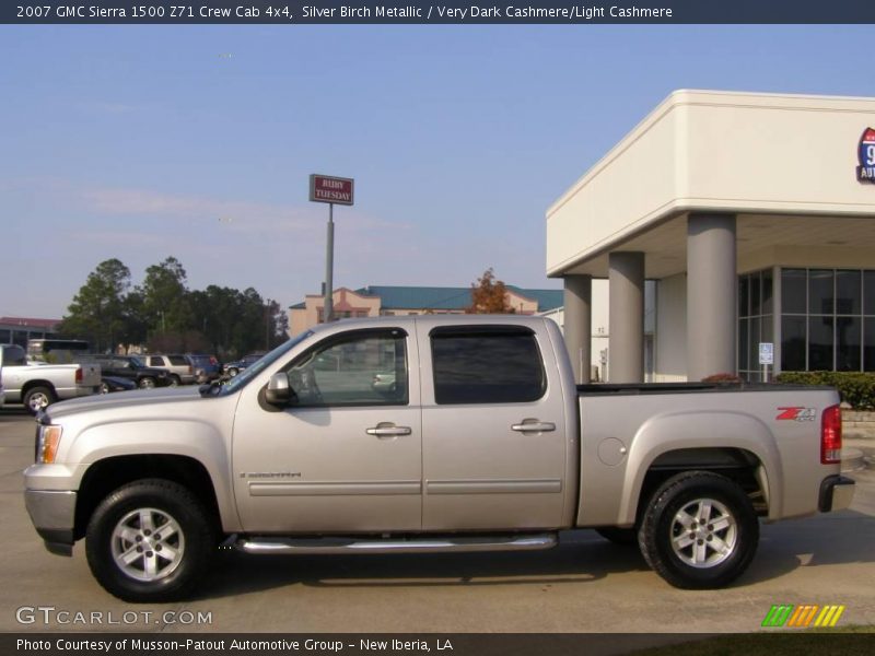 Silver Birch Metallic / Very Dark Cashmere/Light Cashmere 2007 GMC Sierra 1500 Z71 Crew Cab 4x4