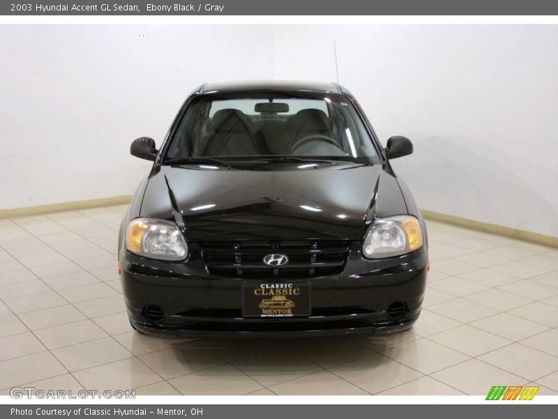 Ebony Black / Gray 2003 Hyundai Accent GL Sedan