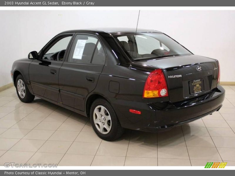 Ebony Black / Gray 2003 Hyundai Accent GL Sedan