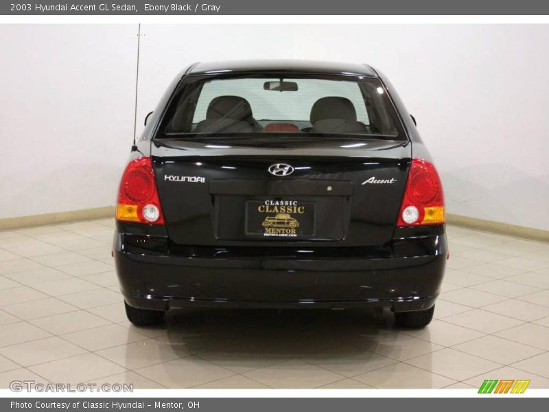 Ebony Black / Gray 2003 Hyundai Accent GL Sedan