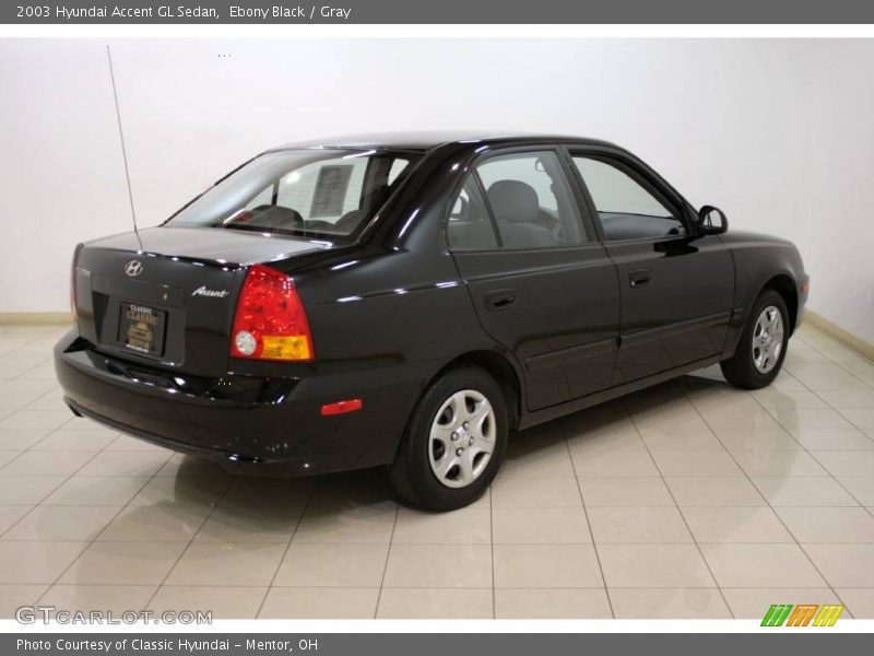 Ebony Black / Gray 2003 Hyundai Accent GL Sedan