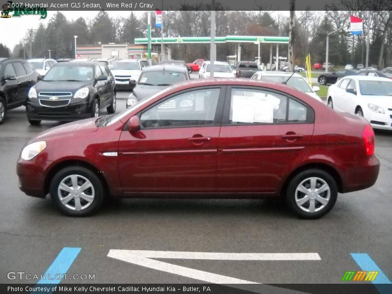 Wine Red / Gray 2007 Hyundai Accent GLS Sedan