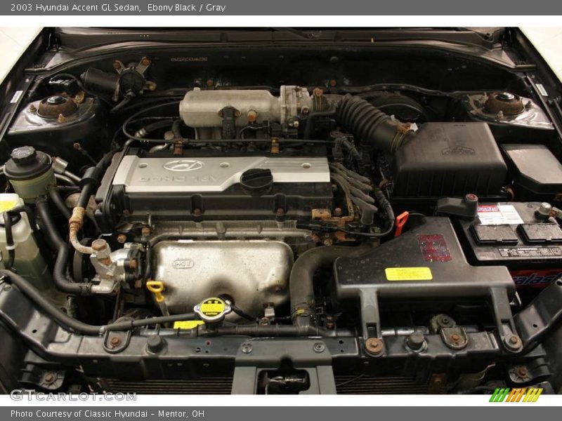 Ebony Black / Gray 2003 Hyundai Accent GL Sedan