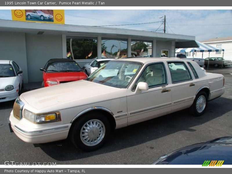 Pumice Pearl Metallic / Tan 1995 Lincoln Town Car Cartier