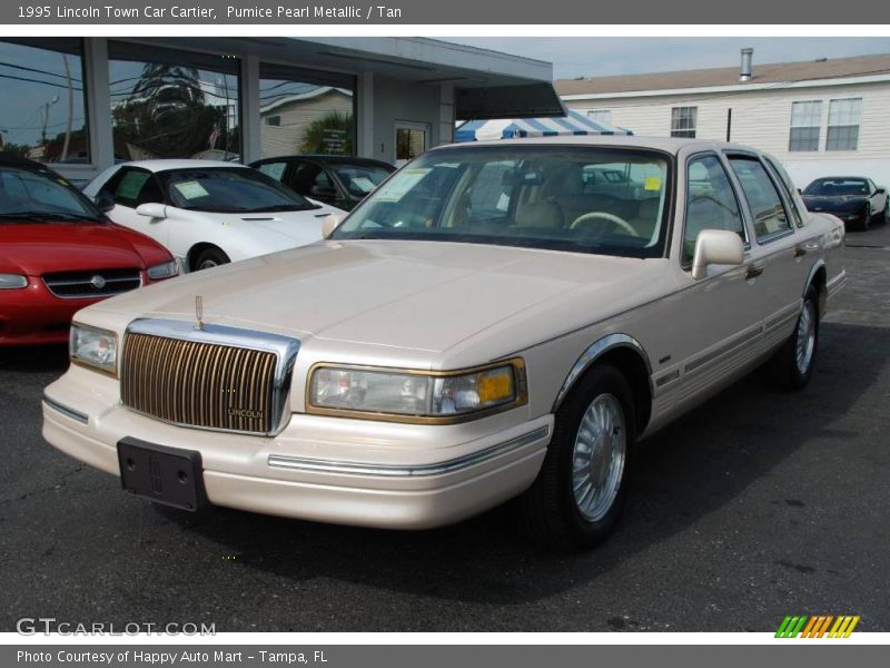 Pumice Pearl Metallic / Tan 1995 Lincoln Town Car Cartier