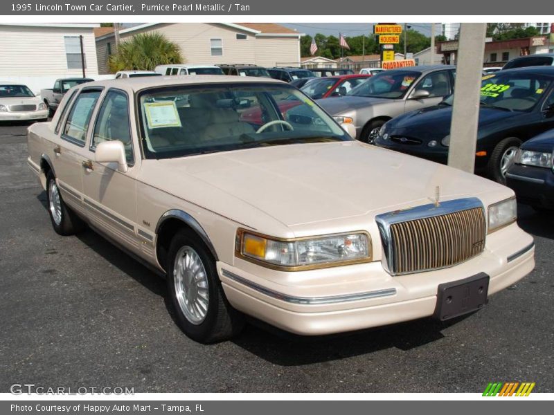 Pumice Pearl Metallic / Tan 1995 Lincoln Town Car Cartier