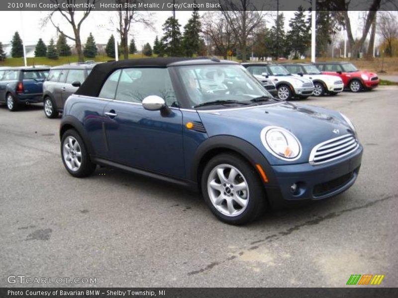 Horizon Blue Metallic / Grey/Carbon Black 2010 Mini Cooper Convertible