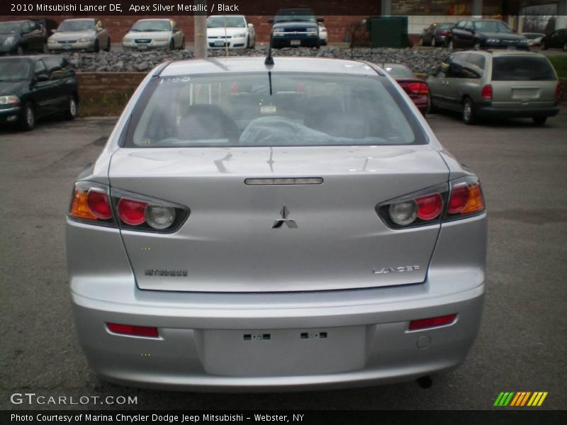 Apex Silver Metallic / Black 2010 Mitsubishi Lancer DE