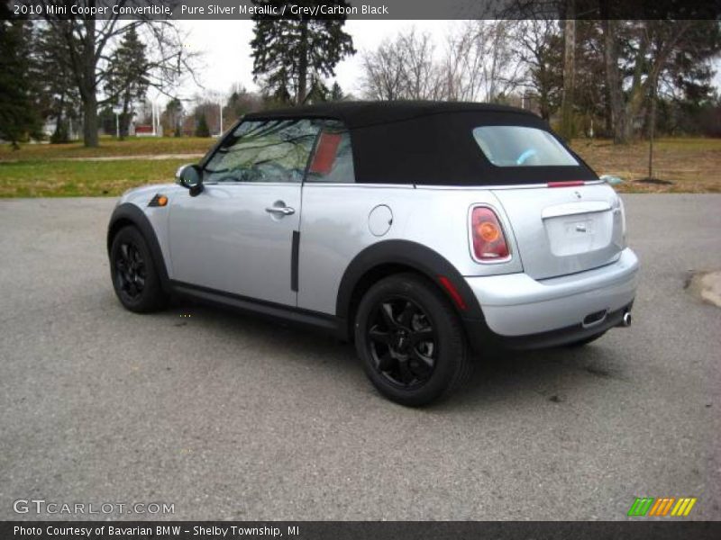 Pure Silver Metallic / Grey/Carbon Black 2010 Mini Cooper Convertible