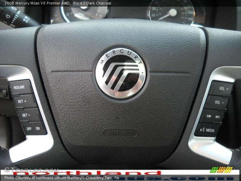 Black / Dark Charcoal 2008 Mercury Milan V6 Premier AWD
