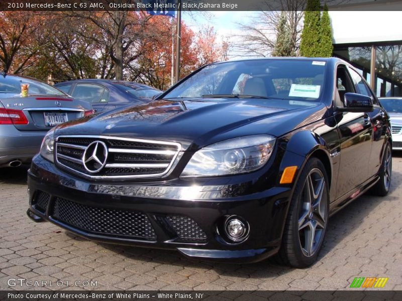 Obsidian Black Metallic / Black/Sahara Beige 2010 Mercedes-Benz C 63 AMG