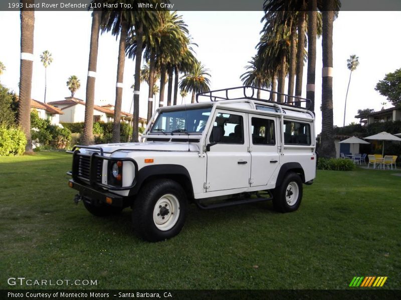 White / Gray 1993 Land Rover Defender 110 Hard Top