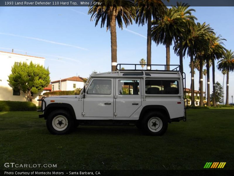 White / Gray 1993 Land Rover Defender 110 Hard Top