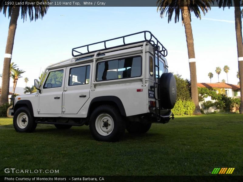 White / Gray 1993 Land Rover Defender 110 Hard Top