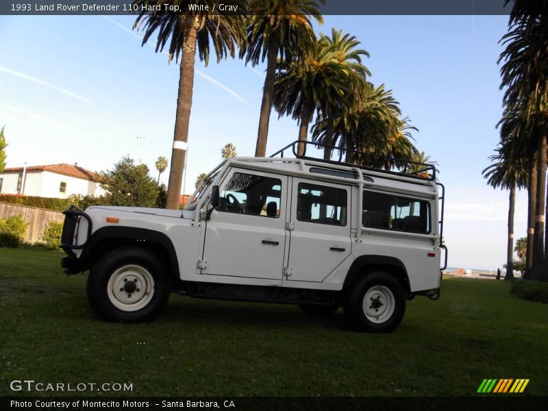 White / Gray 1993 Land Rover Defender 110 Hard Top