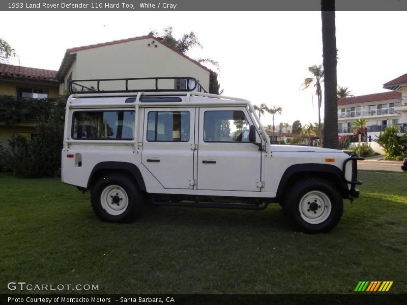 White / Gray 1993 Land Rover Defender 110 Hard Top