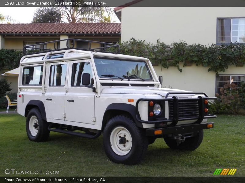 White / Gray 1993 Land Rover Defender 110 Hard Top