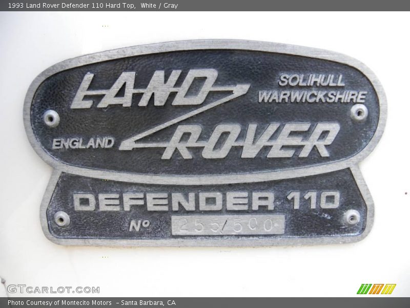 White / Gray 1993 Land Rover Defender 110 Hard Top