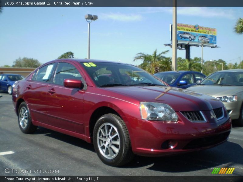 Ultra Red Pearl / Gray 2005 Mitsubishi Galant ES