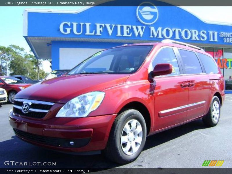Cranberry Red / Beige 2007 Hyundai Entourage GLS