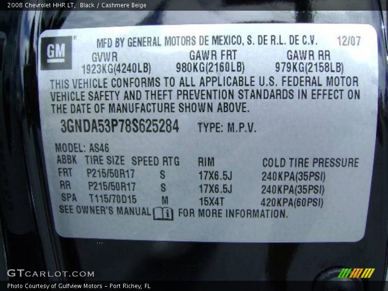 Black / Cashmere Beige 2008 Chevrolet HHR LT