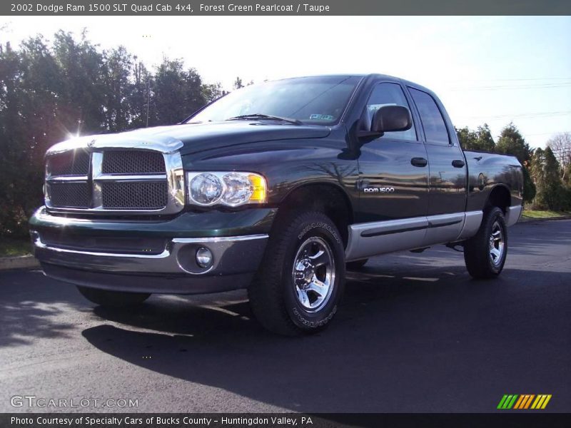 Forest Green Pearlcoat / Taupe 2002 Dodge Ram 1500 SLT Quad Cab 4x4