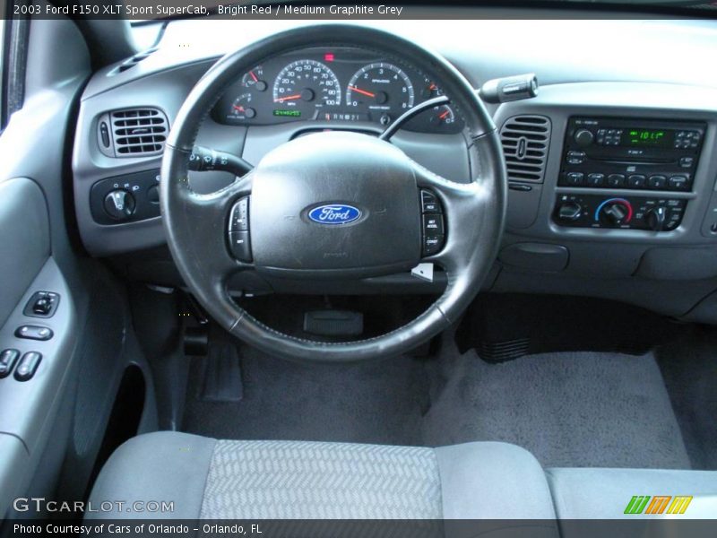 Bright Red / Medium Graphite Grey 2003 Ford F150 XLT Sport SuperCab
