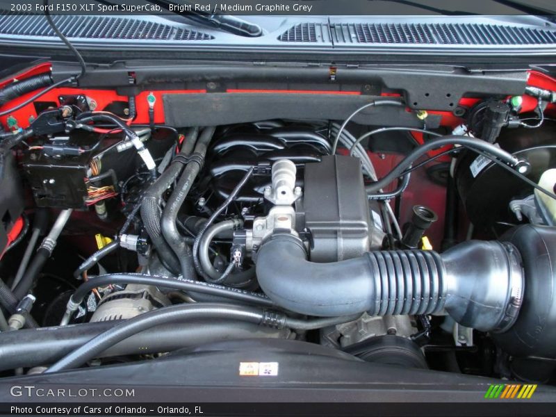Bright Red / Medium Graphite Grey 2003 Ford F150 XLT Sport SuperCab