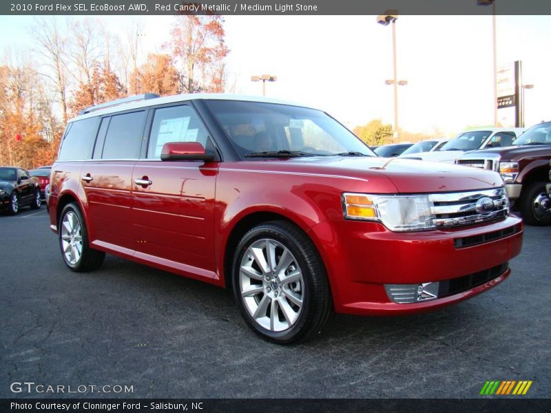 Red Candy Metallic / Medium Light Stone 2010 Ford Flex SEL EcoBoost AWD