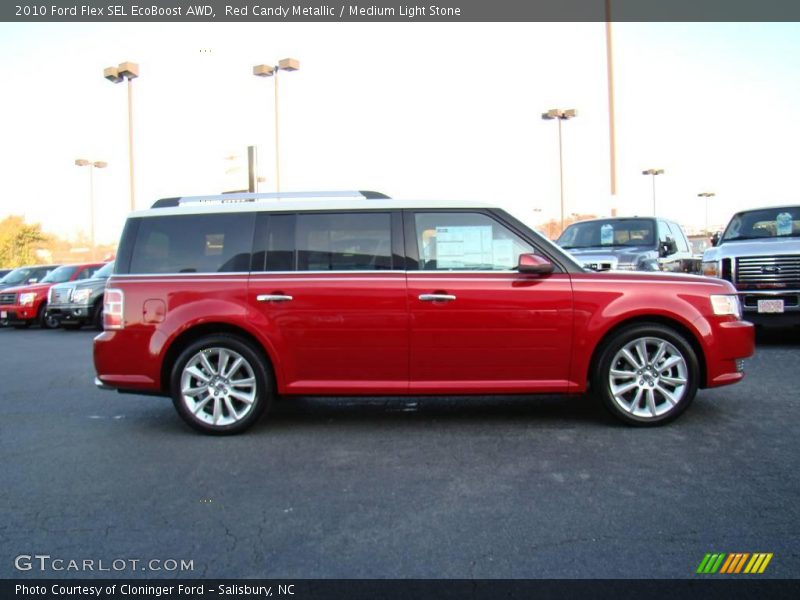 Red Candy Metallic / Medium Light Stone 2010 Ford Flex SEL EcoBoost AWD