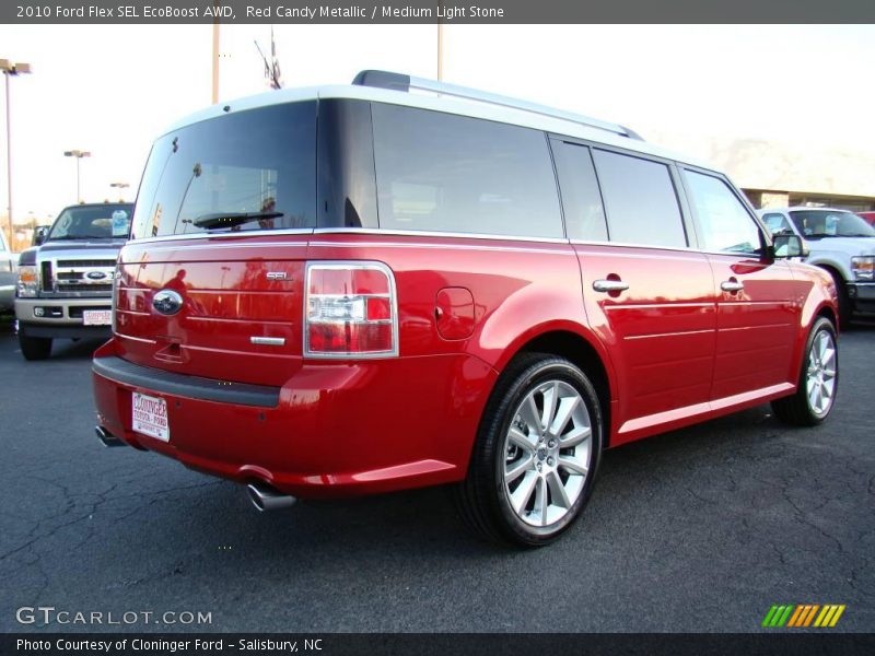 Red Candy Metallic / Medium Light Stone 2010 Ford Flex SEL EcoBoost AWD