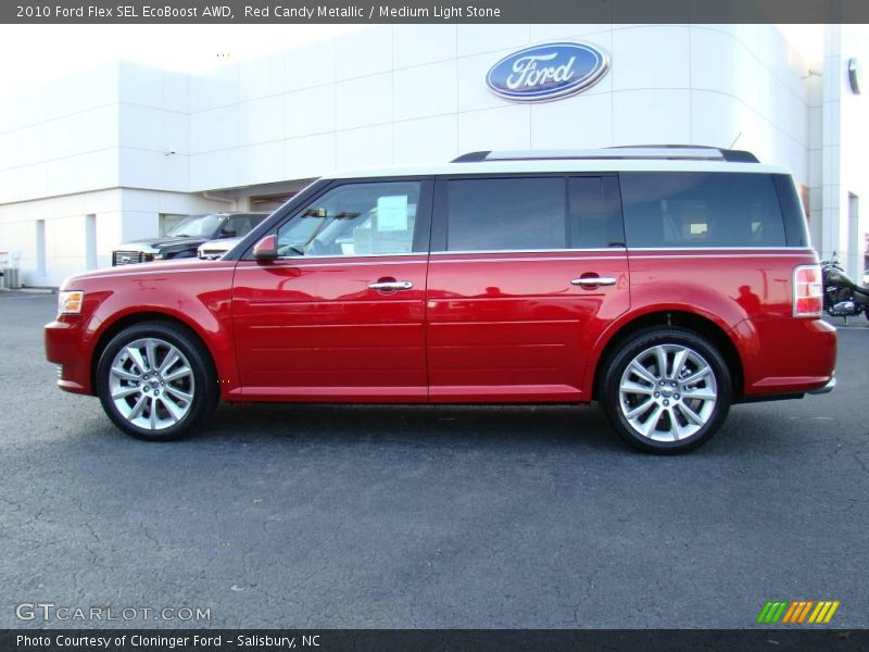 Red Candy Metallic / Medium Light Stone 2010 Ford Flex SEL EcoBoost AWD