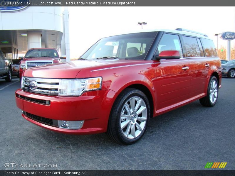Red Candy Metallic / Medium Light Stone 2010 Ford Flex SEL EcoBoost AWD