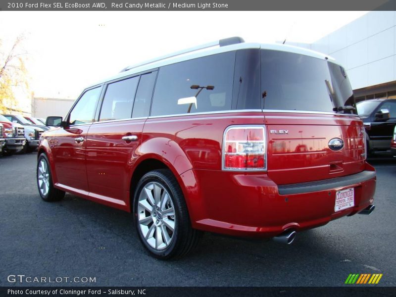 Red Candy Metallic / Medium Light Stone 2010 Ford Flex SEL EcoBoost AWD