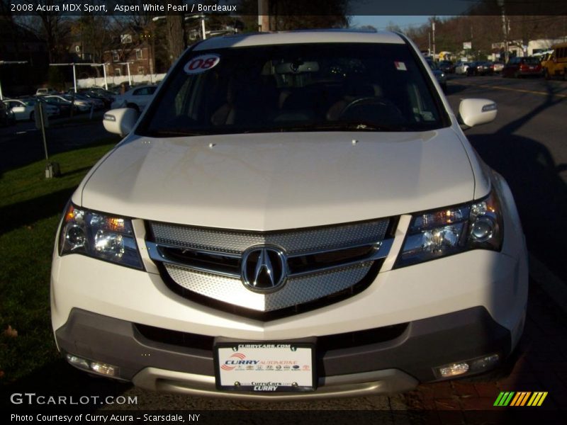 Aspen White Pearl / Bordeaux 2008 Acura MDX Sport