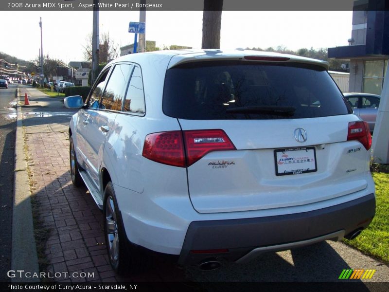 Aspen White Pearl / Bordeaux 2008 Acura MDX Sport