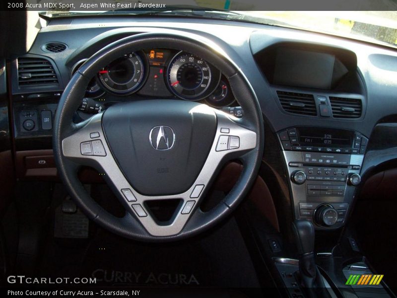 Aspen White Pearl / Bordeaux 2008 Acura MDX Sport